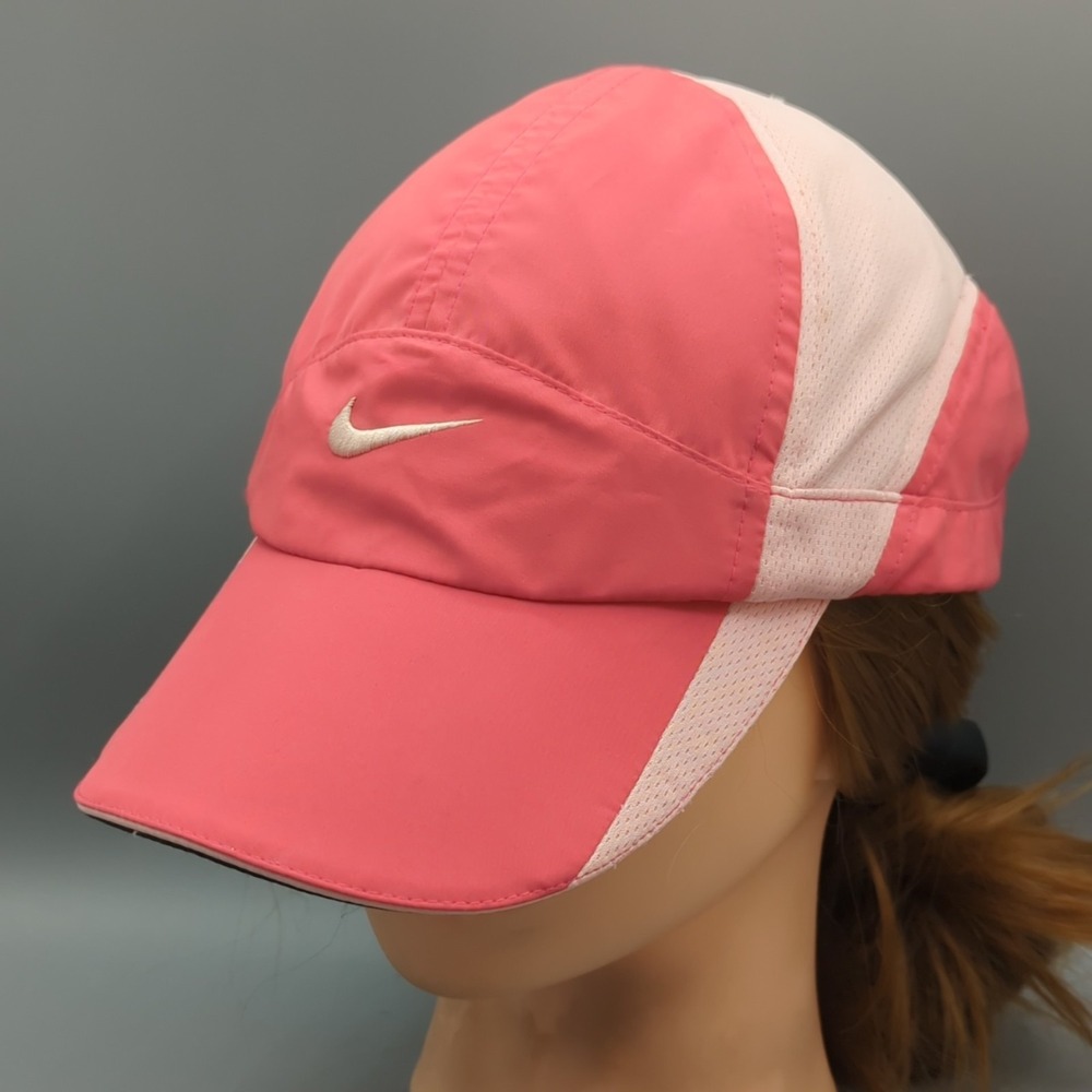 Vintage Nike Tailwind 7 Panel Fit Dry Hat Cap Strapback Two Tone Pink Y2K RARE
